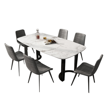 Mesa de comedor de mármol moderno, muebles de comedor